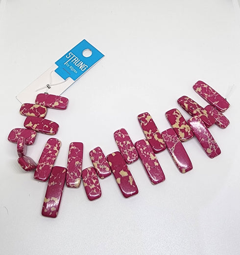 Marble Rectangle Stone Strung Beads